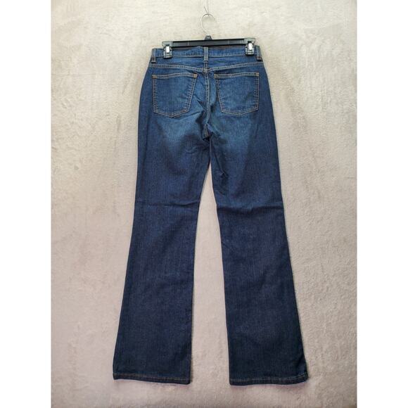 DKNY Bootcut Jeans Womens Petite 2 Dark Blue Denim Pockets Flat Front Mid Rise - Picture 2 of 8